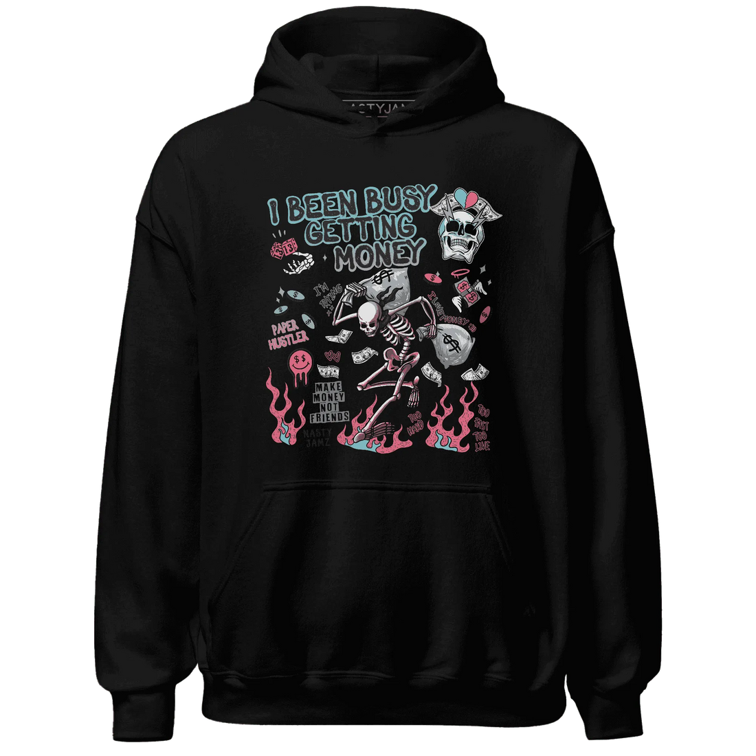 VaporMax-Plus-South-Beach-NastyJamz-Hoodie-Match-Busy-Getting-Money-Skull