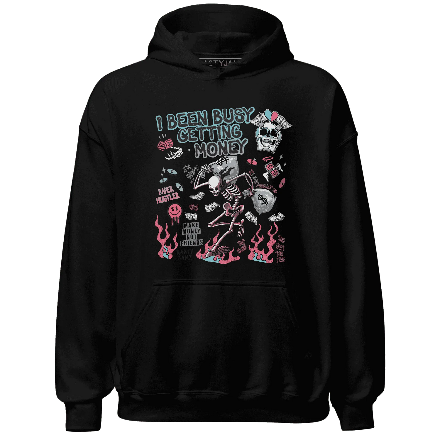 VaporMax-Plus-South-Beach-NastyJamz-Hoodie-Match-Busy-Getting-Money-Skull