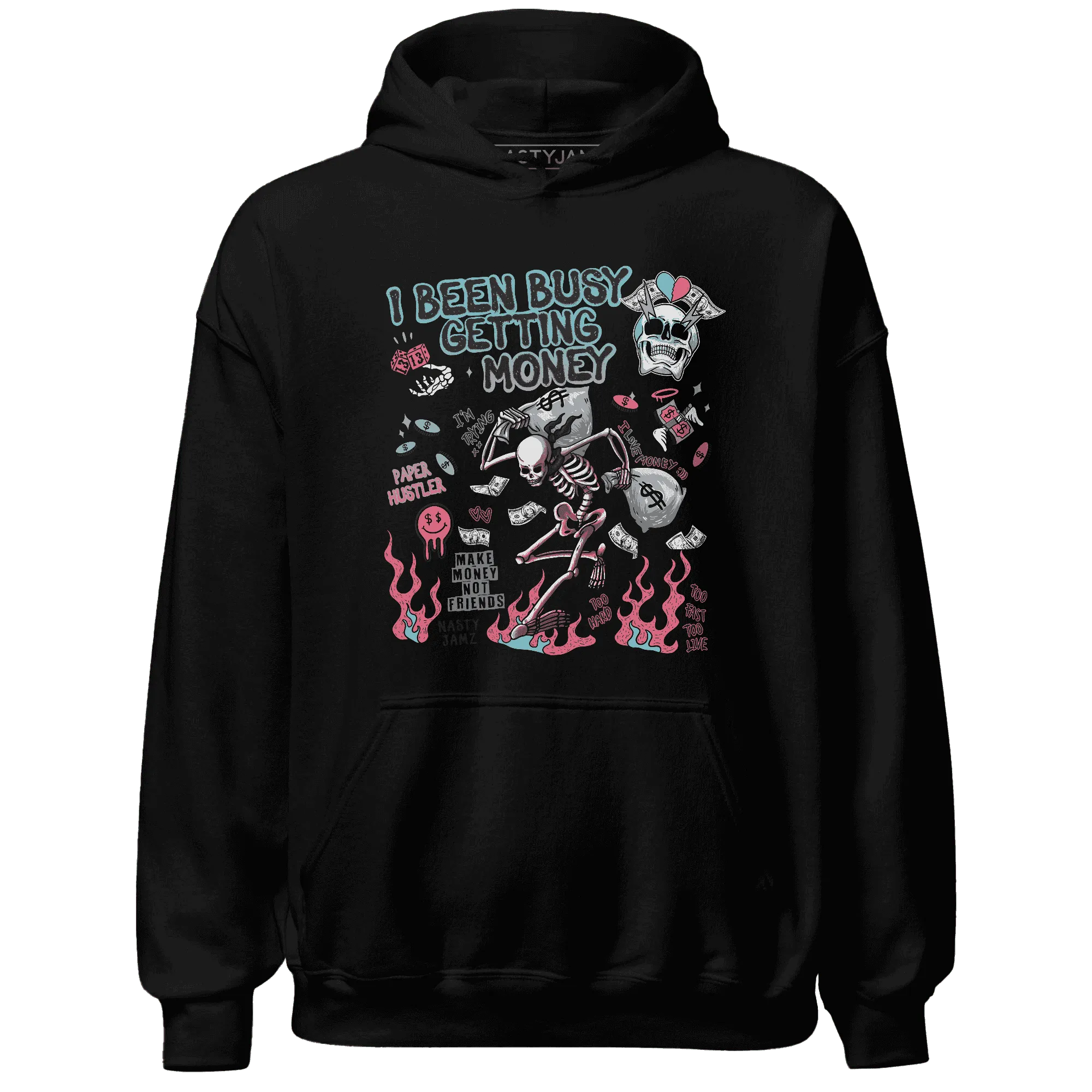VaporMax-Plus-South-Beach-NastyJamz-Hoodie-Match-Busy-Getting-Money-Skull