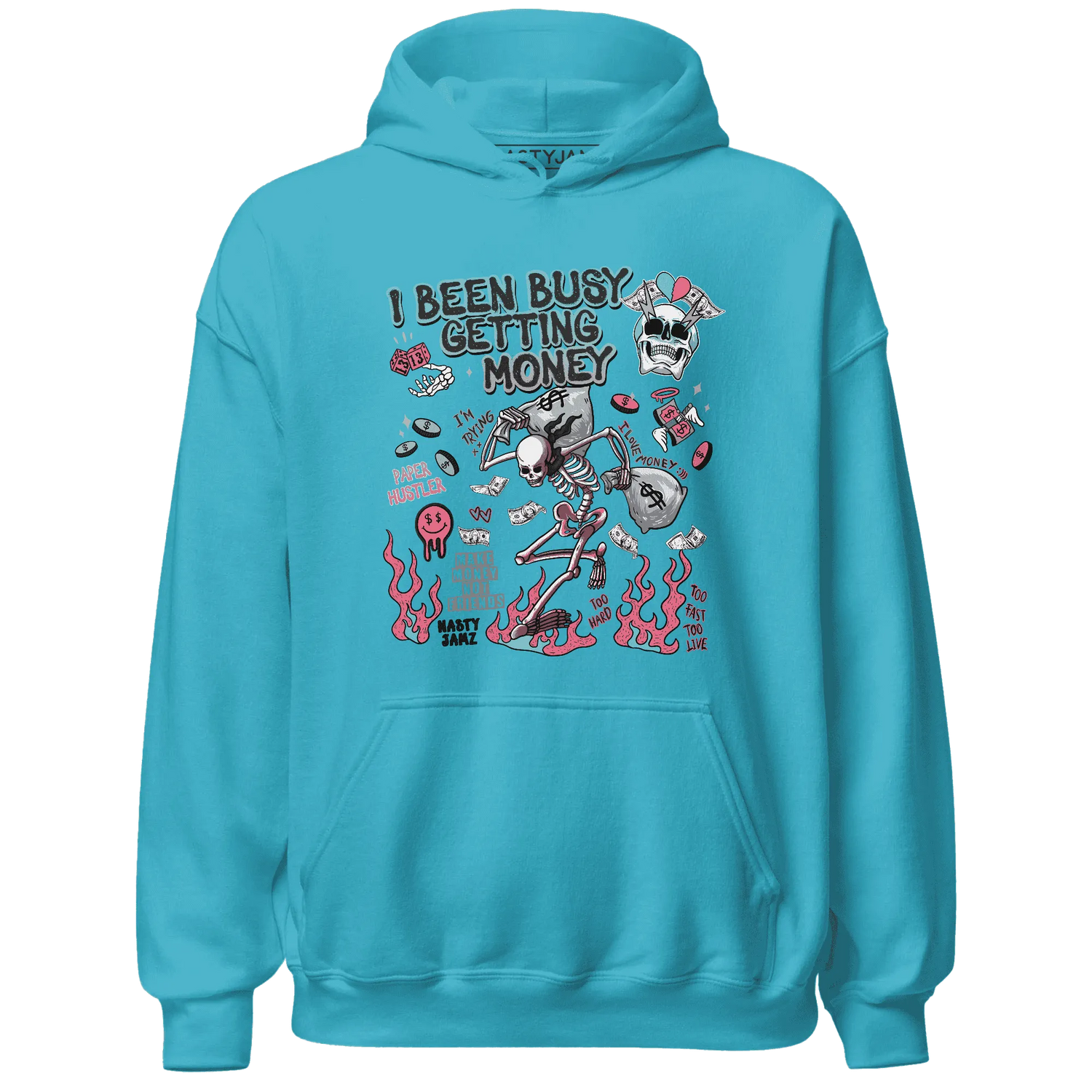 VaporMax-Plus-South-Beach-NastyJamz-Hoodie-Match-Busy-Getting-Money-Skull