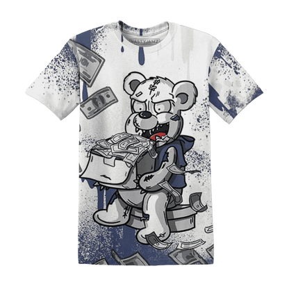 Low-Diffused-Blue-11s-T-Shirt-Match-Cash-Money-3D-Splash-Paint