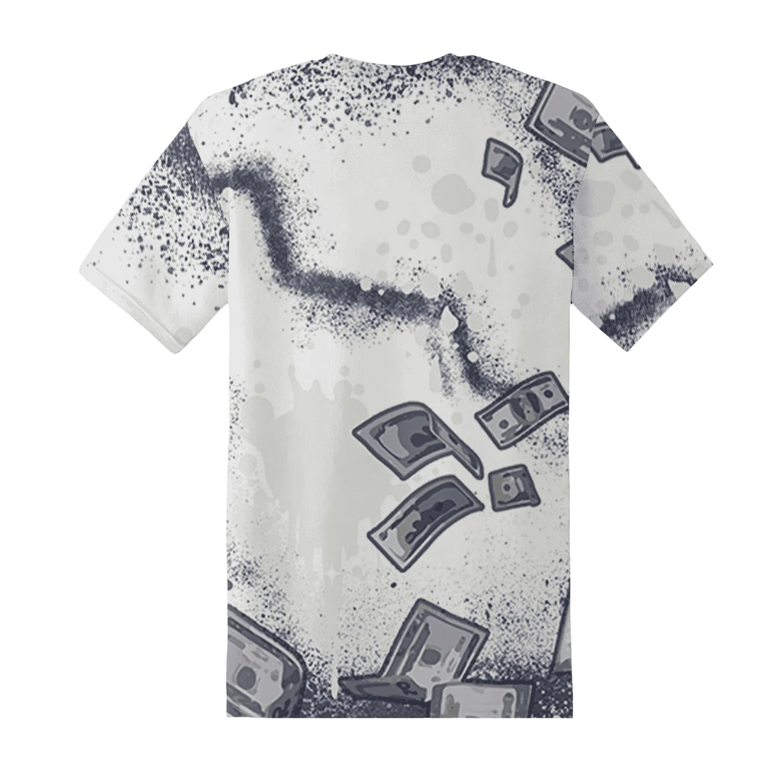 Low-Diffused-Blue-11s-T-Shirt-Match-Cash-Money-3D-Splash-Paint