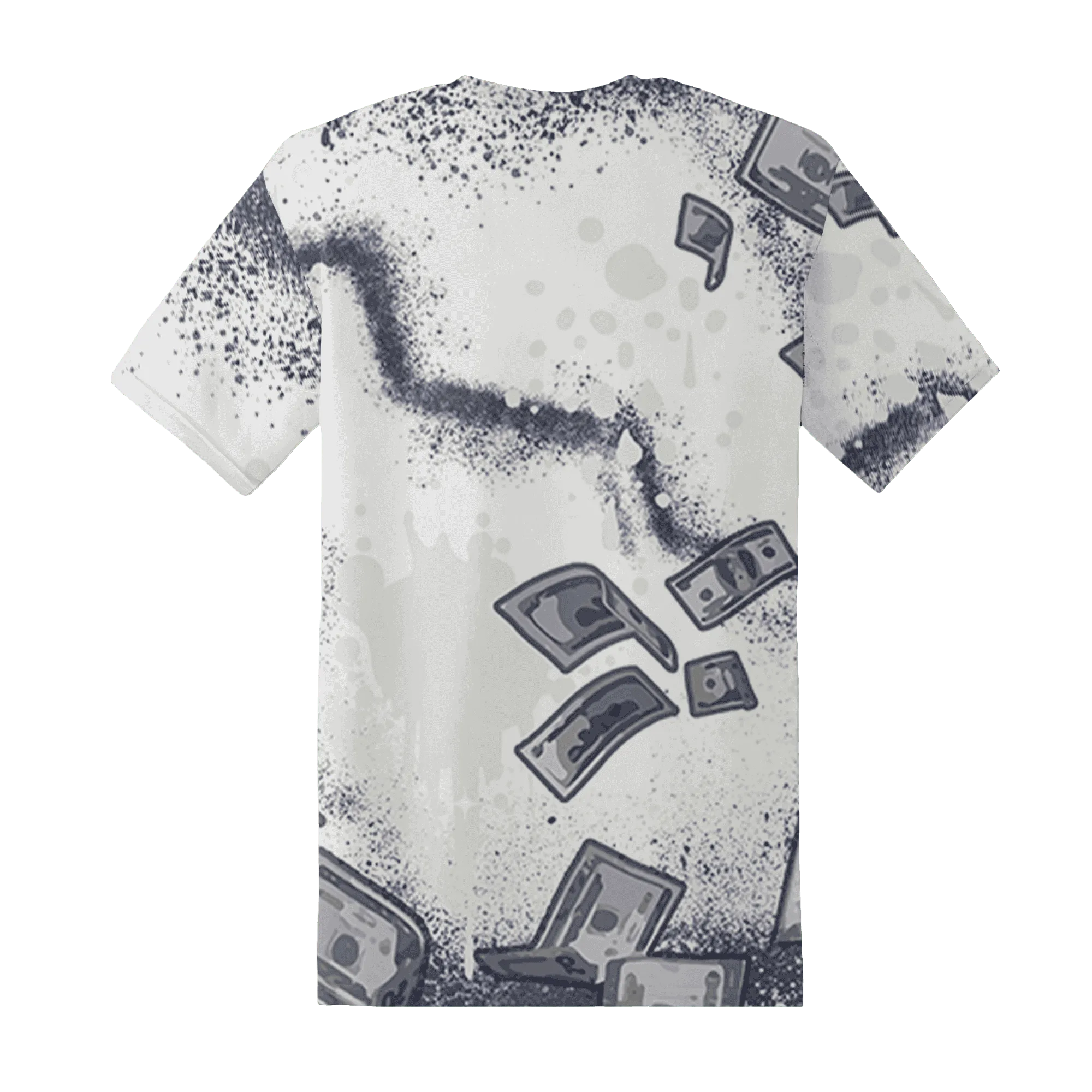 Low-Diffused-Blue-11s-T-Shirt-Match-Cash-Money-3D-Splash-Paint