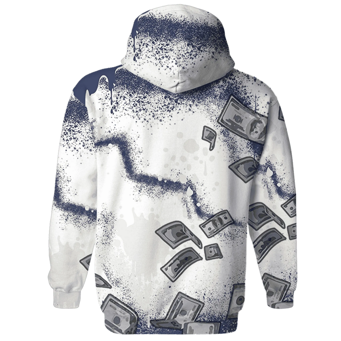 Low-Diffused-Blue-11s-Hoodie-Match-Cash-Money-3D-Splash-Paint