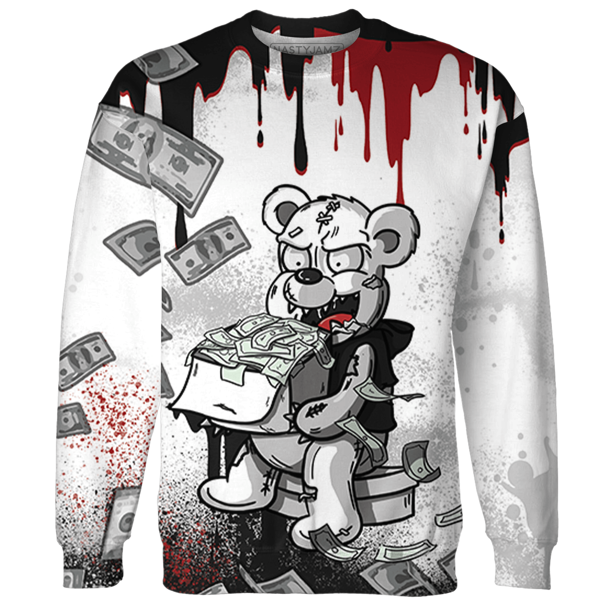 Retro Red Taxi 12s Sweatshirt Match Cash Money 3D All-Over Print Splash Paint - NastyJamz