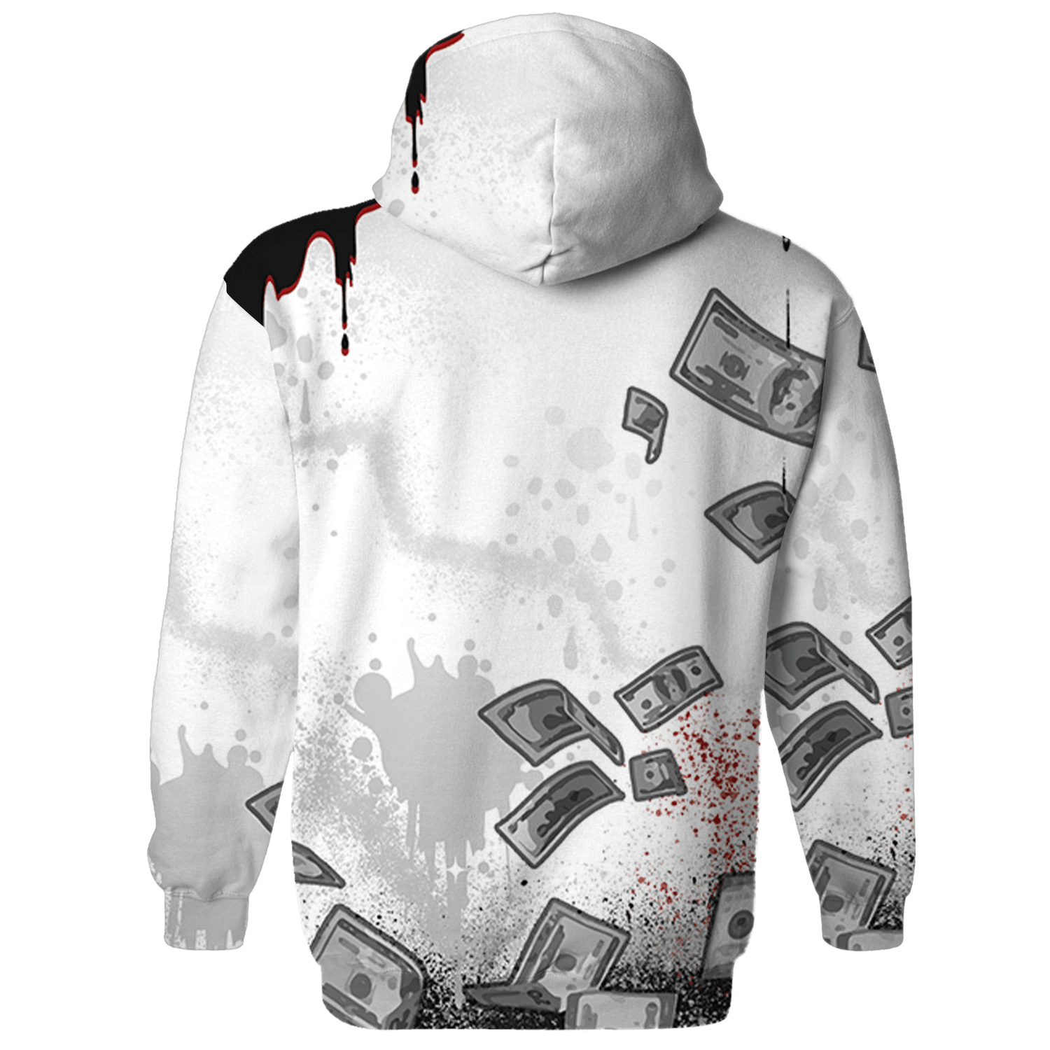 Retro Red Taxi 12s Hoodie Match Cash Money 3D All-Over Print Splash Paint - NastyJamz