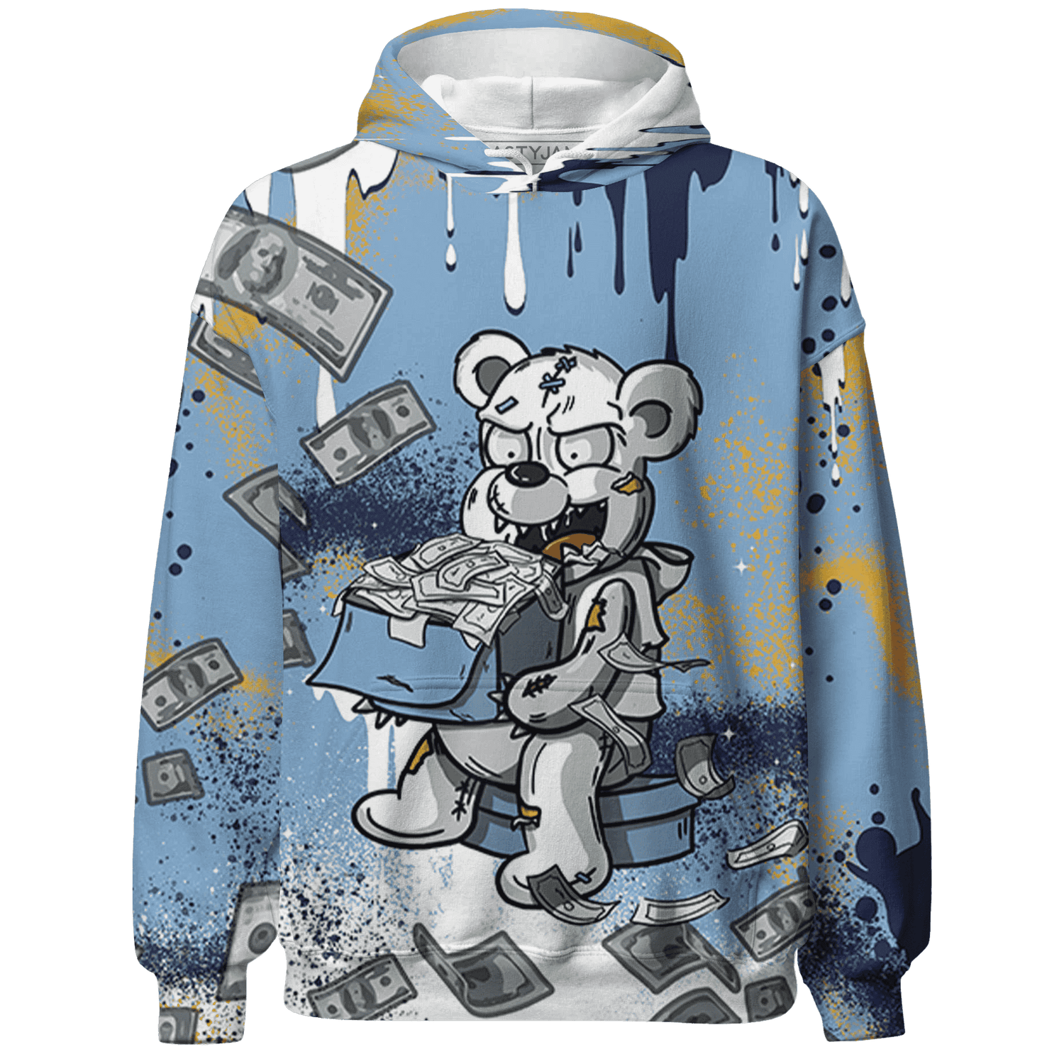 First In Flight 1s Hoodie Match Cash Money 3D All-Over Print Splash Paint - NastyJamz