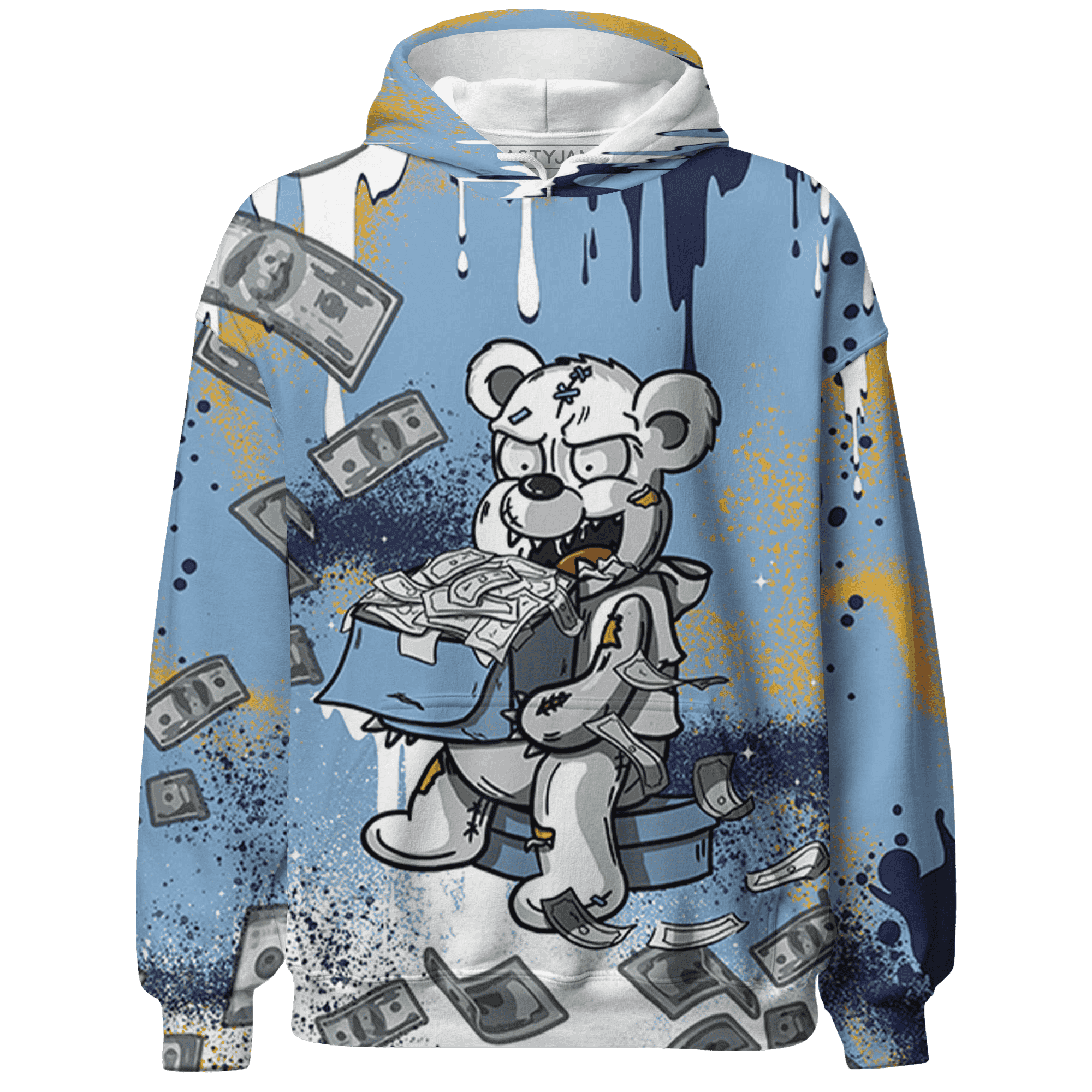 First In Flight 1s Hoodie Match Cash Money 3D All-Over Print Splash Paint - NastyJamz