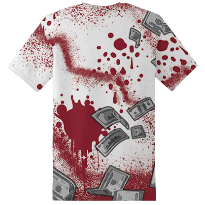 High 85 Metallic Burgundy 1s T Shirt Match Cash Money 3D All-Over Print Splash Paint - NastyJamz