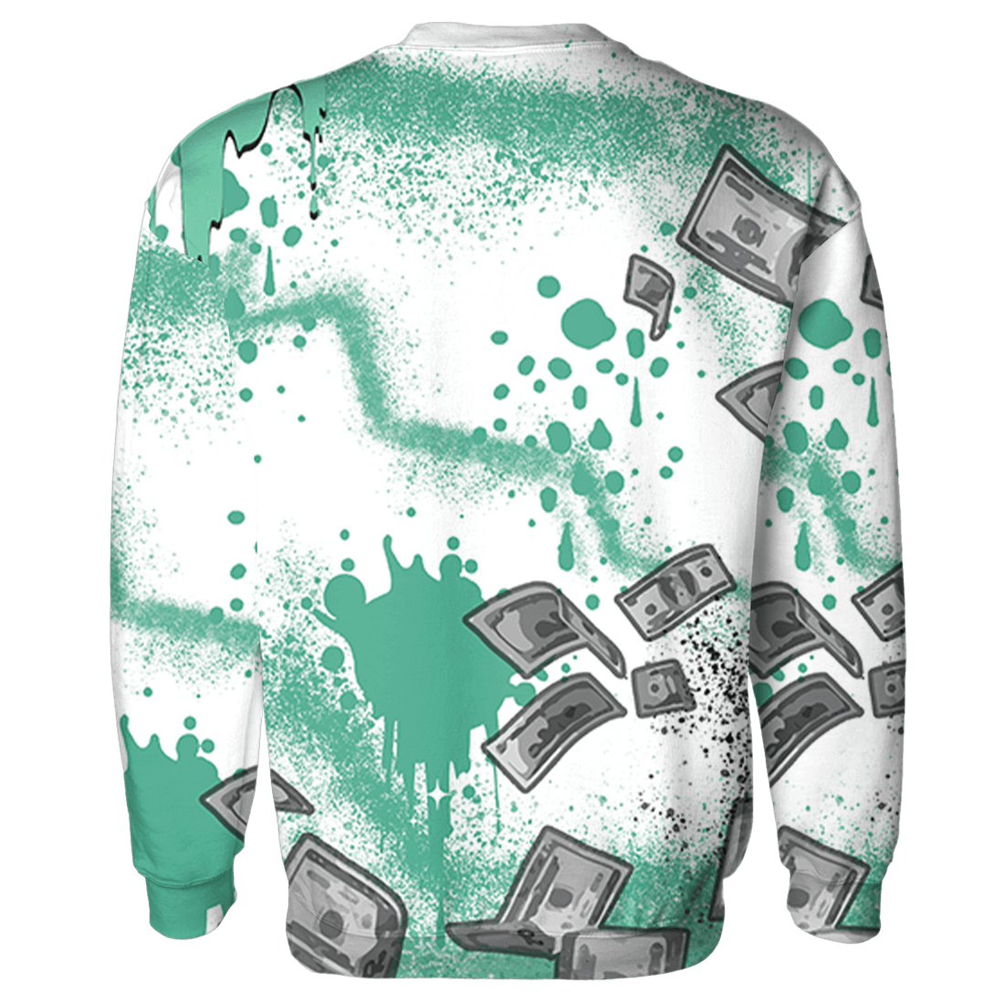 High OG Green Glow 1s Sweatshirt Match Cash Money 3D All-Over Print Splash Paint - NastyJamz