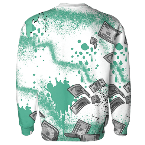 High-OG-Green-Glow-1s-Sweatshirt-Match-Cash-Money-3D-Splash-Paint