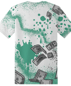 High-OG-Green-Glow-1s-T-Shirt-Match-Cash-Money-3D-Splash-Paint