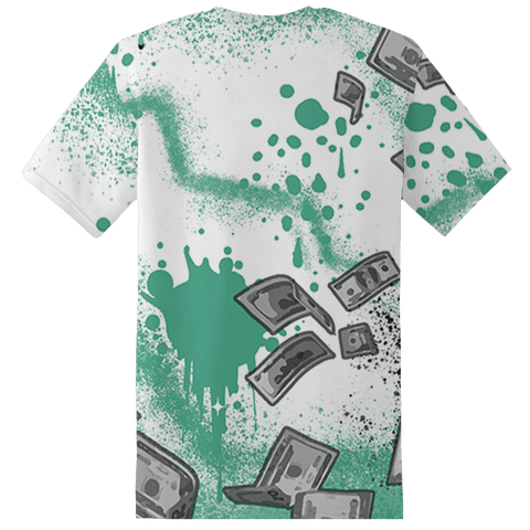 High-OG-Green-Glow-1s-T-Shirt-Match-Cash-Money-3D-Splash-Paint