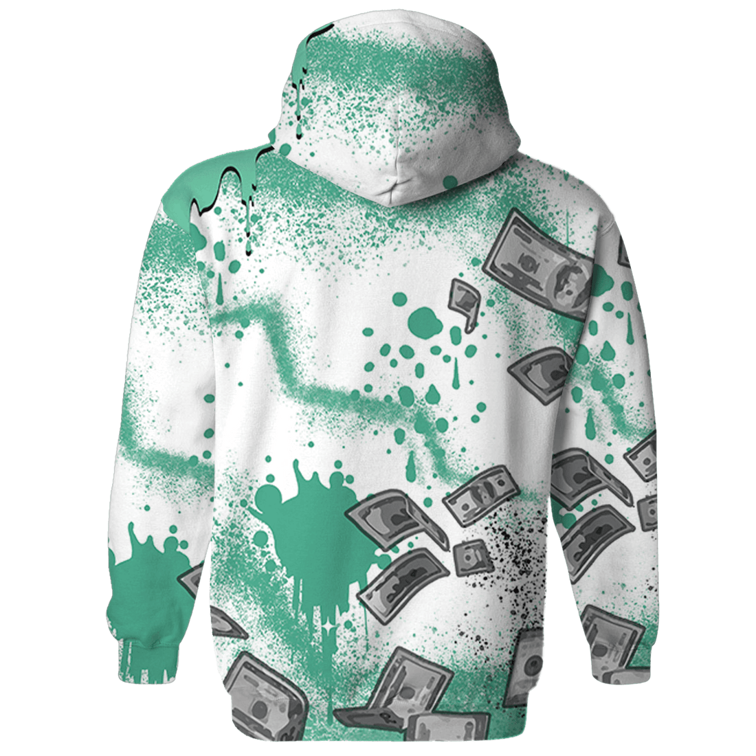 High OG Green Glow 1s Hoodie Match Cash Money 3D All-Over Print Splash Paint - NastyJamz