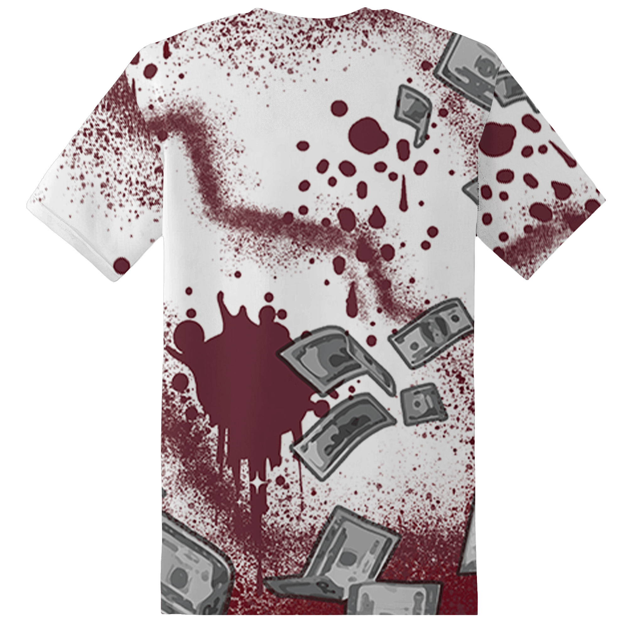 High White Team Red 1s T Shirt Match Cash Money 3D All-Over Print Splash Paint - NastyJamz