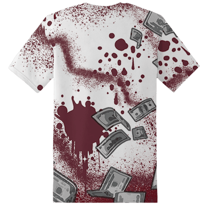 High White Team Red 1s T Shirt Match Cash Money 3D All-Over Print Splash Paint - NastyJamz