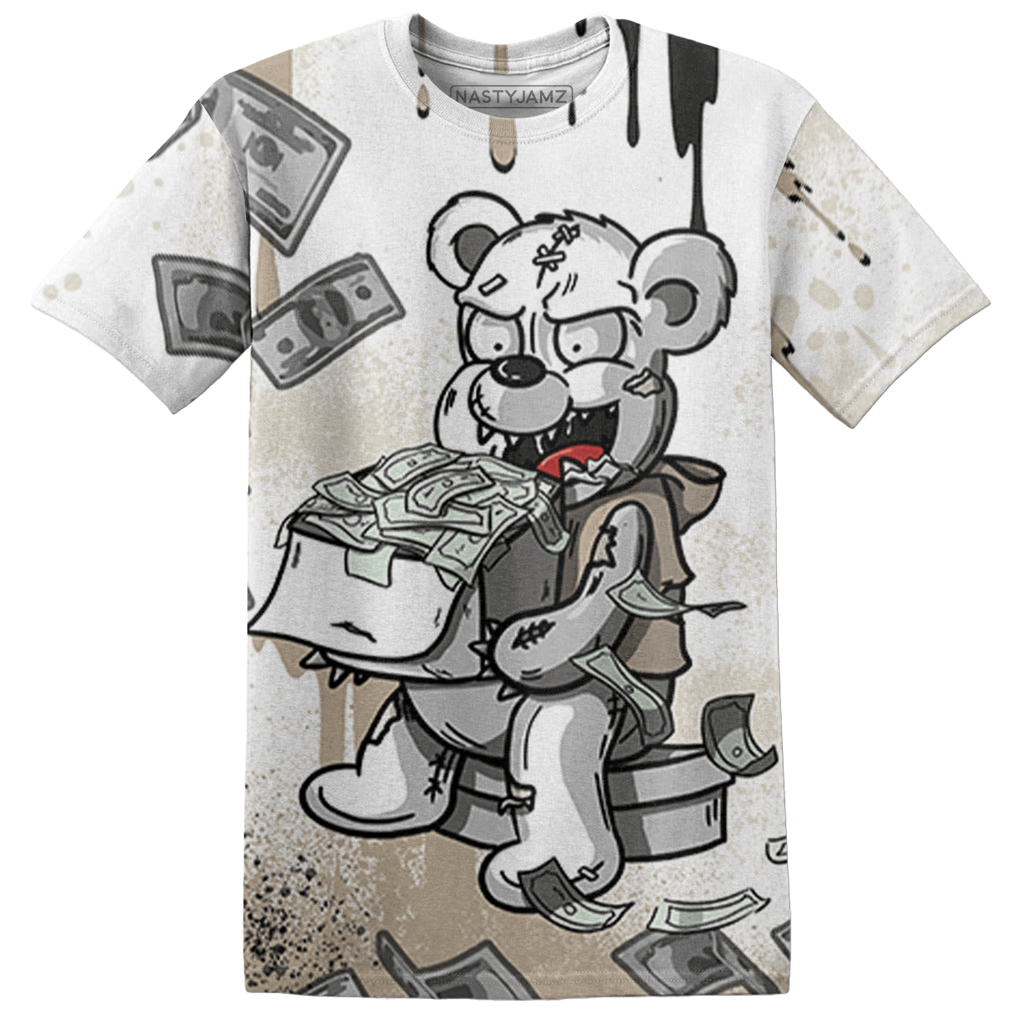 Latte 1s T Shirt Match Cash Money 3D All-Over Print Splash Paint - NastyJamz