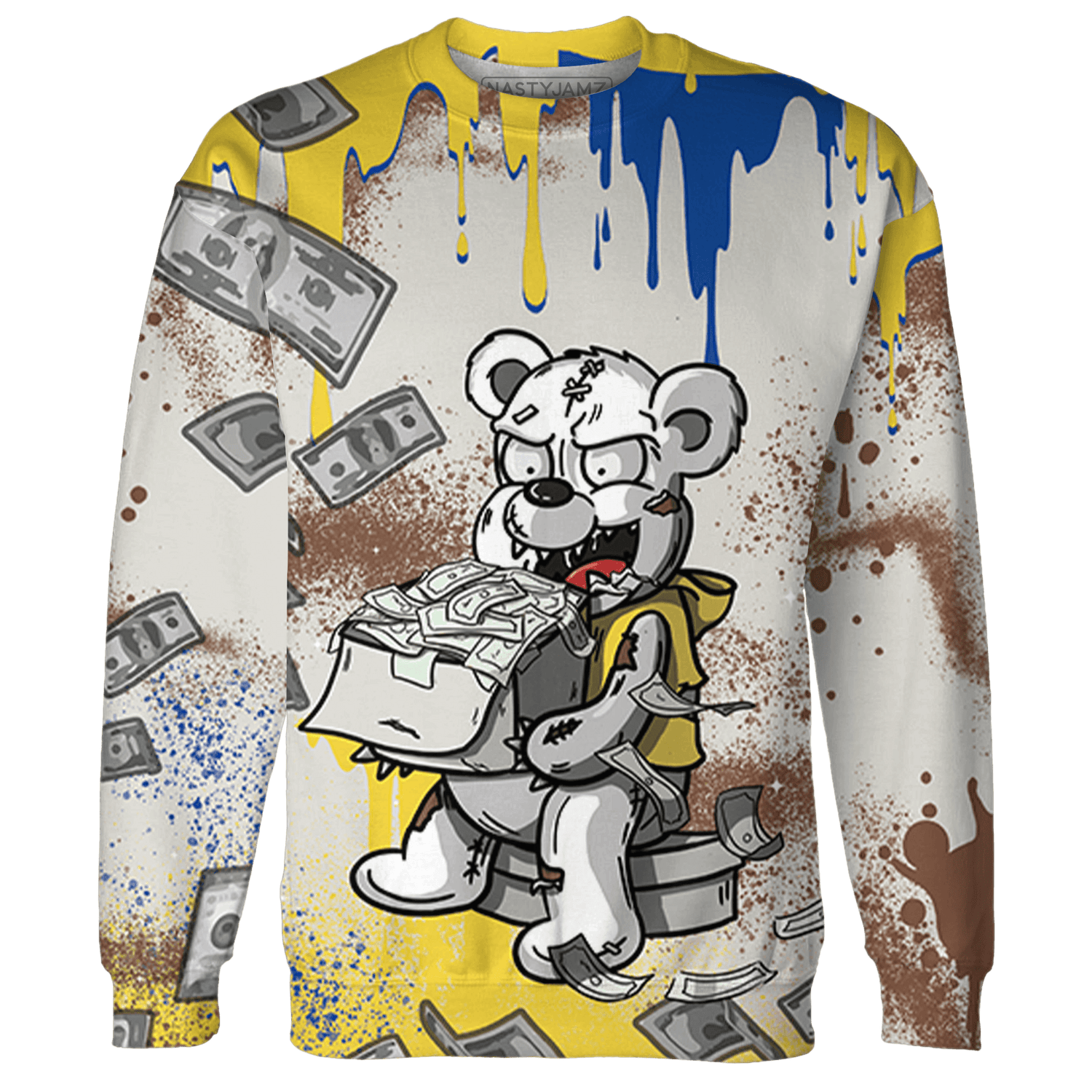 Low OG Canary TVSC 1s Sweatshirt Match Cash Money 3D All-Over Print Splash Paint - NastyJamz