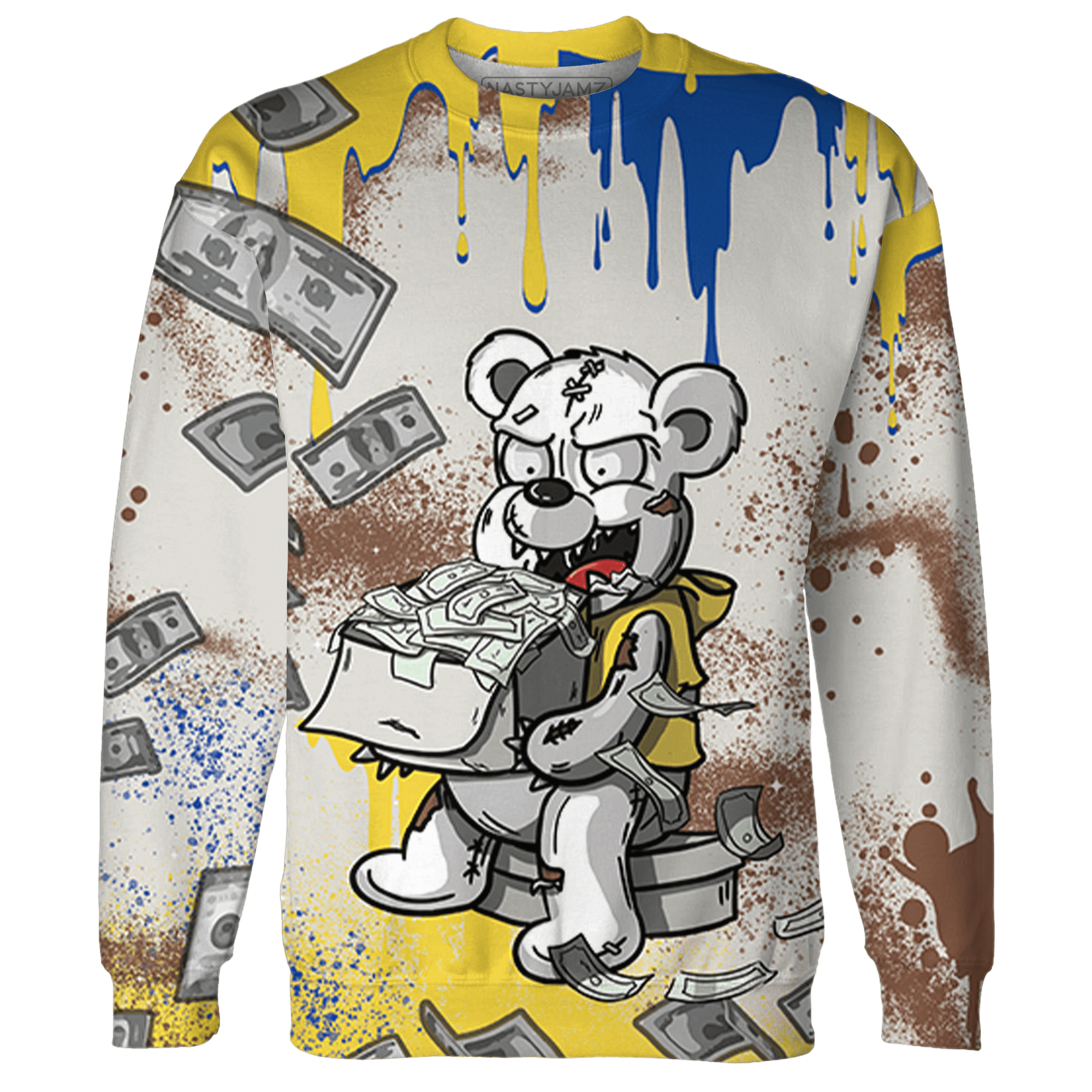 Low OG Canary TVSC 1s Sweatshirt Match Cash Money 3D All-Over Print Splash Paint - NastyJamz