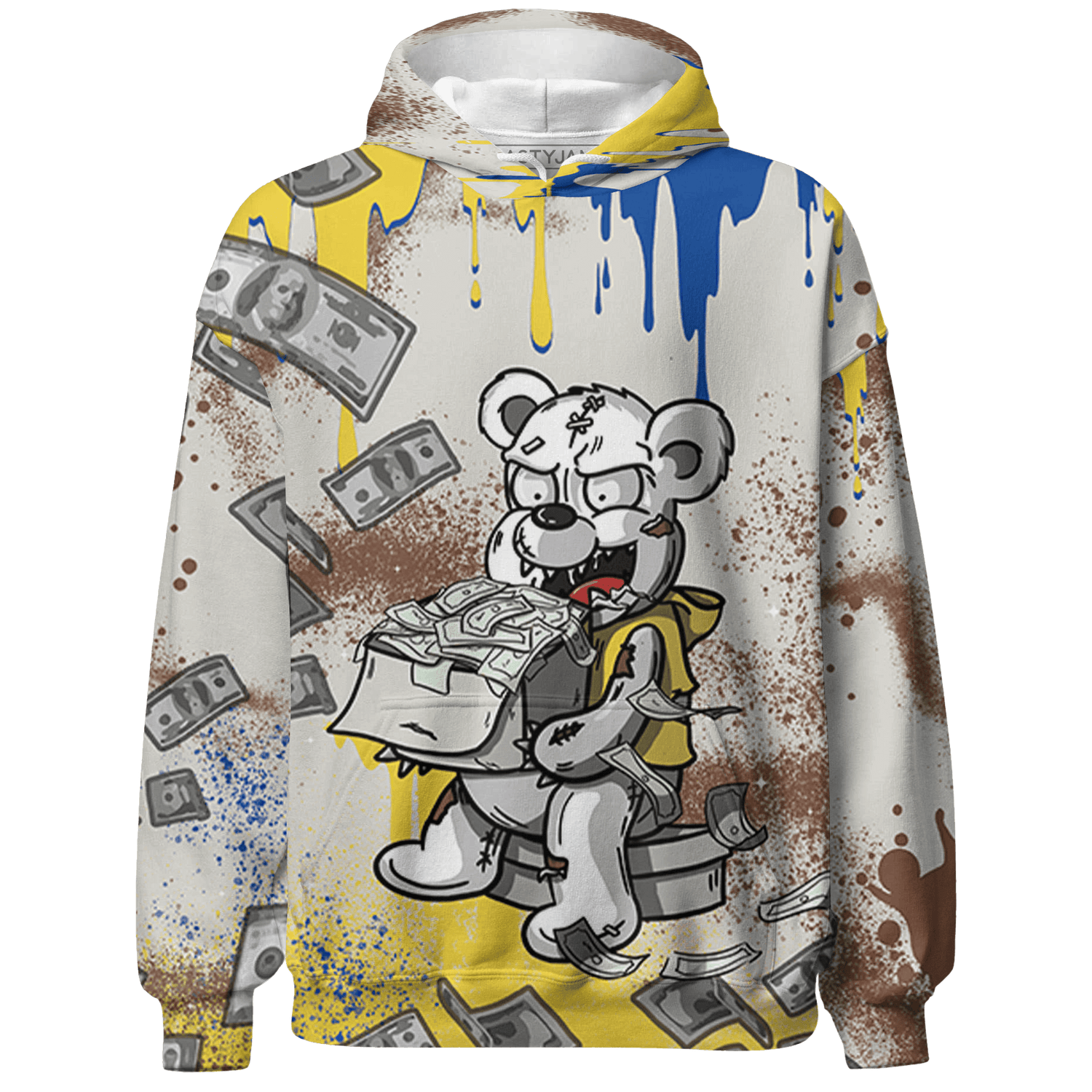 Low OG Canary TVSC 1s Hoodie Match Cash Money 3D All-Over Print Splash Paint - NastyJamz