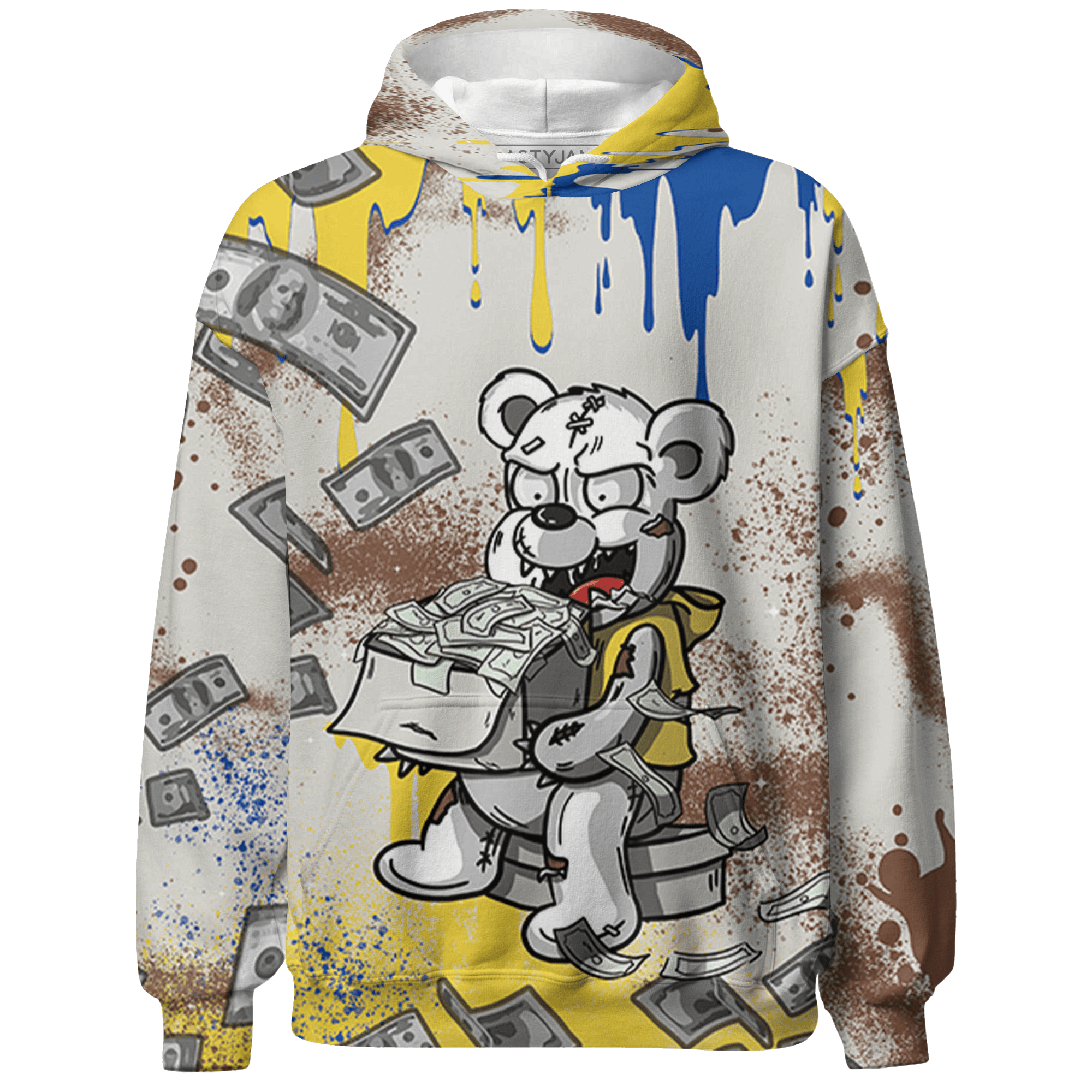 Low OG Canary TVSC 1s Hoodie Match Cash Money 3D All-Over Print Splash Paint - NastyJamz