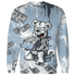 Mid Diffused Blue Grey 1s Sweatshirt Match Cash Money 3D All-Over Print Splash Paint - NastyJamz