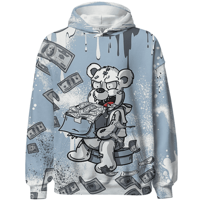 Mid Diffused Blue Grey 1s Hoodie Match Cash Money 3D All-Over Print Splash Paint - NastyJamz