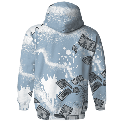 Mid Diffused Blue Grey 1s Hoodie Match Cash Money 3D All-Over Print Splash Paint - NastyJamz