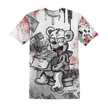 Cement-Grey-3s-T-Shirt-Match-Cash-Money-3D-Splash-Paint