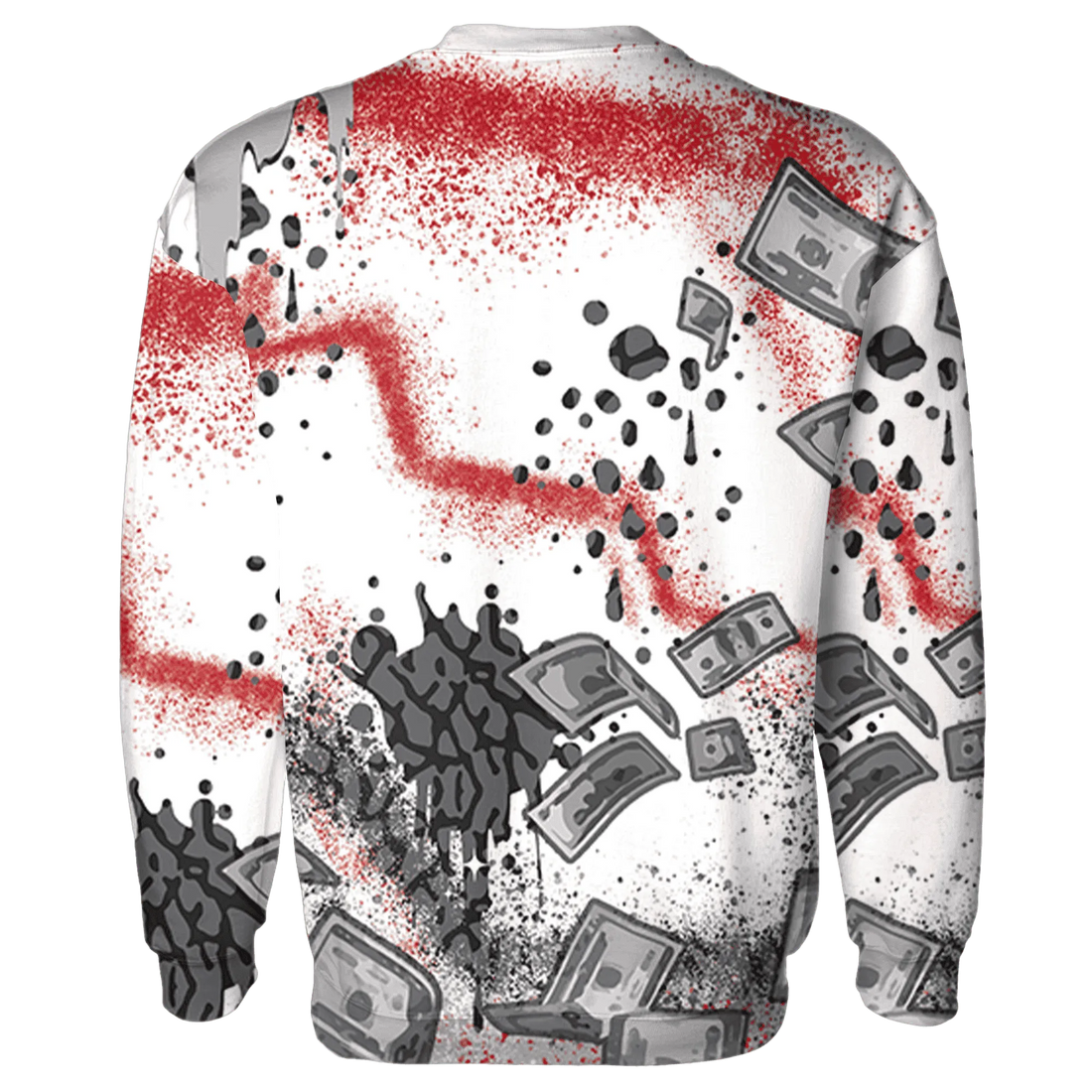 Cement-Grey-3s-Sweatshirt-Match-Cash-Money-3D-Splash-Paint