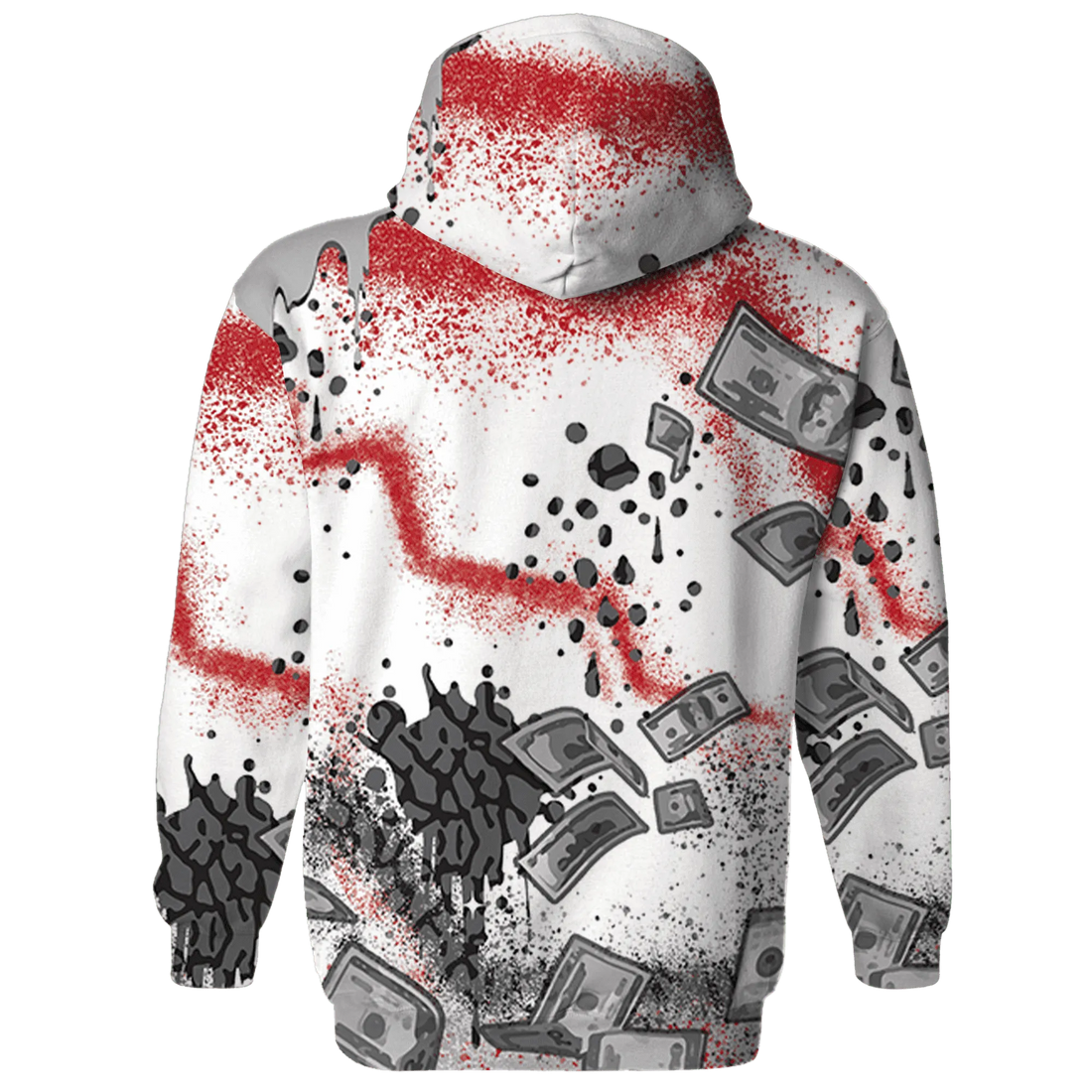 Cement-Grey-3s-Hoodie-Match-Cash-Money-3D-Splash-Paint