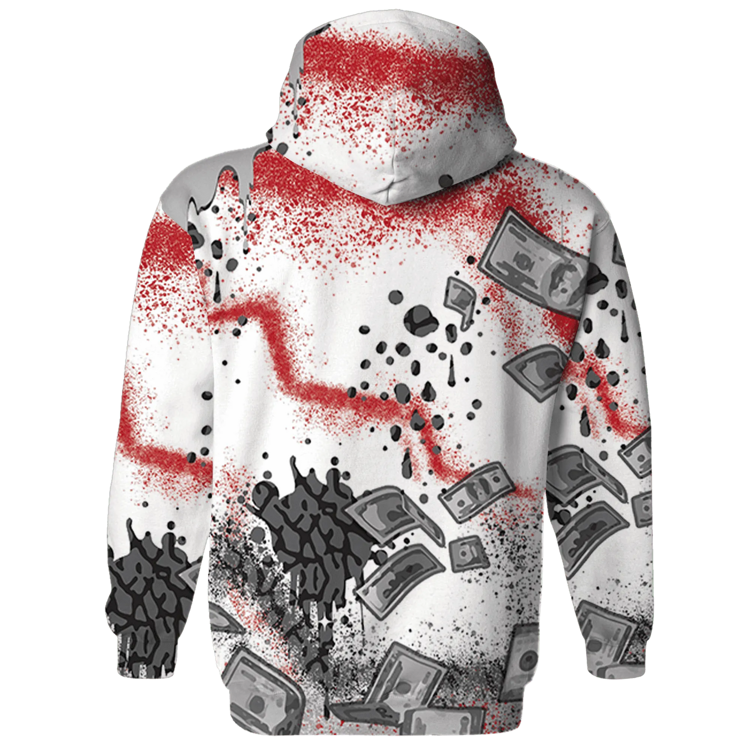 Cement-Grey-3s-Hoodie-Match-Cash-Money-3D-Splash-Paint