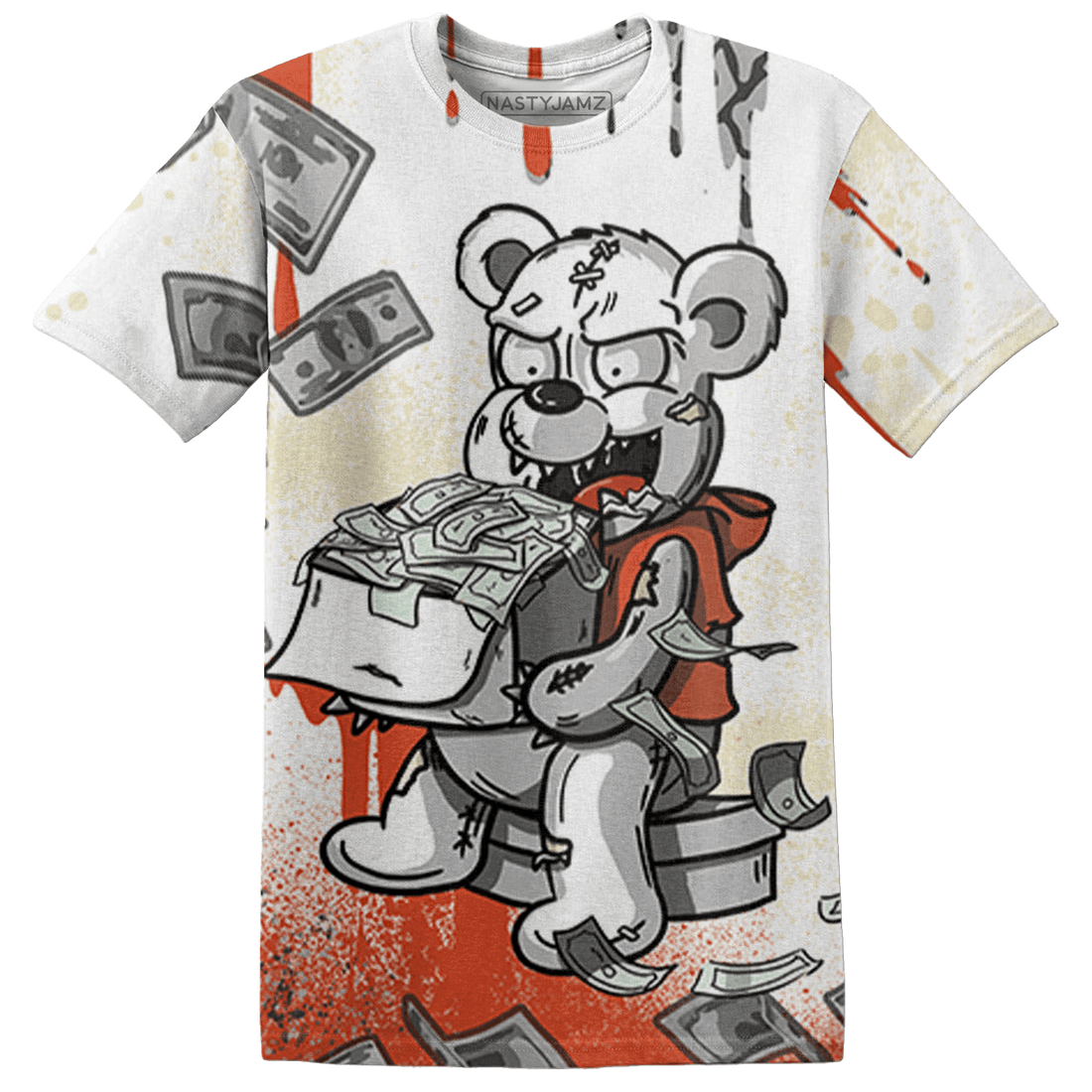 Georgia Peach 3s T Shirt Match Cash Money 3D All-Over Print Splash Paint - NastyJamz