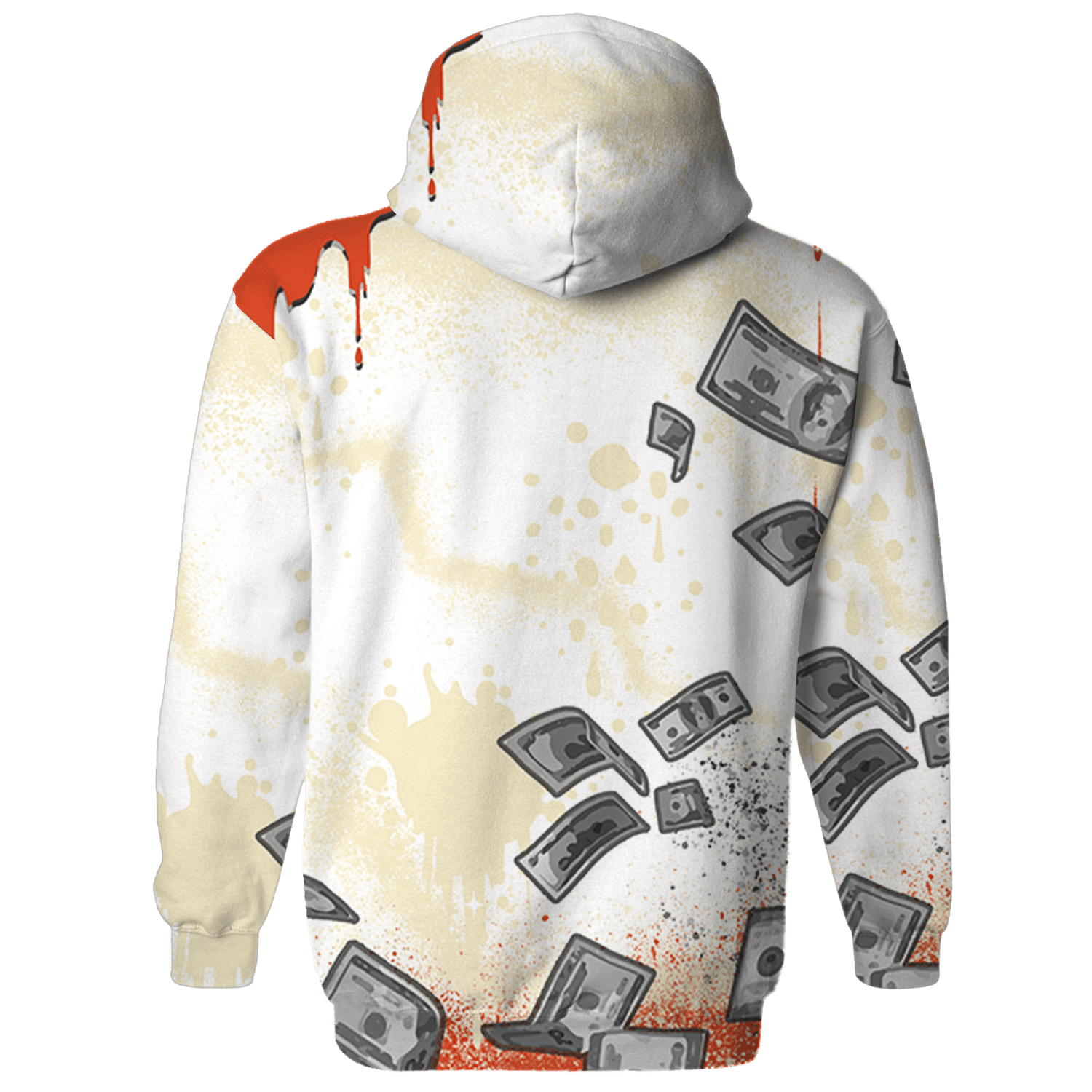 Georgia Peach 3s Hoodie Match Cash Money 3D All-Over Print Splash Paint - NastyJamz