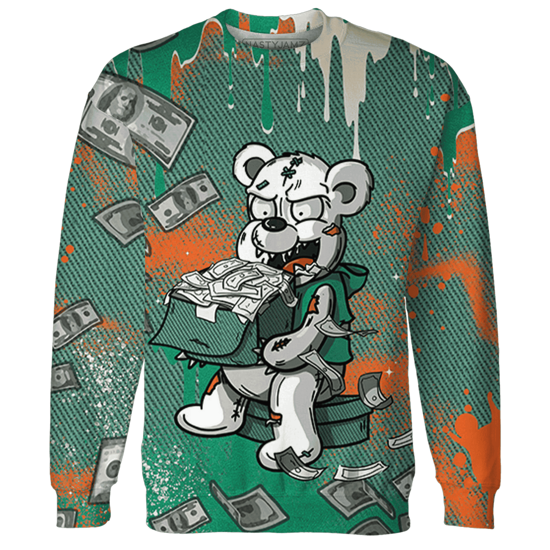 Nina CN Abney 3s Sweatshirt Match Cash Money 3D All-Over Print Splash Paint - NastyJamz