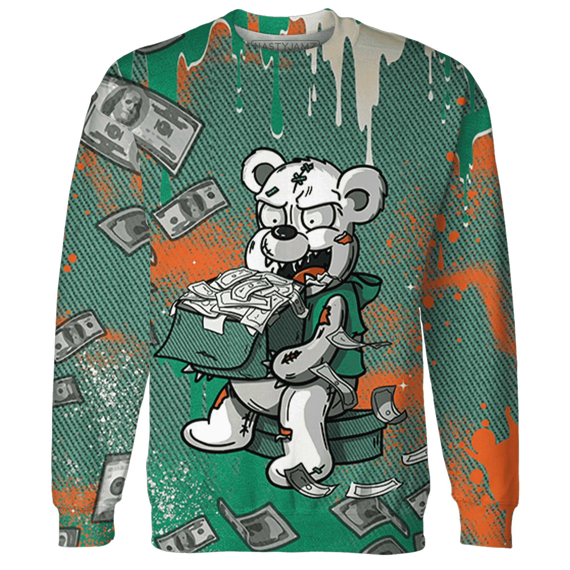 Nina CN Abney 3s Sweatshirt Match Cash Money 3D All-Over Print Splash Paint - NastyJamz