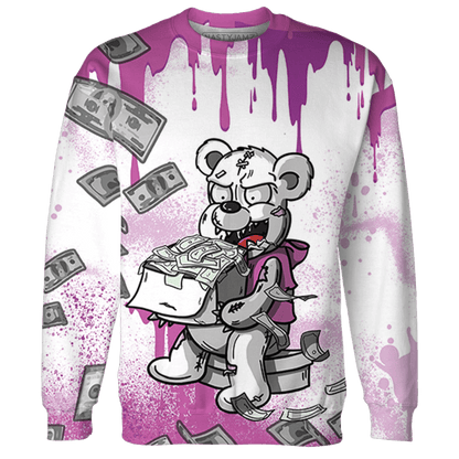 GS Hyper Violet 4s Sweatshirt Match Cash Money 3D All-Over Print Splash Paint - NastyJamz