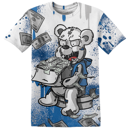 Industrial Blue 4s T Shirt Match Cash Money 3D All-Over Print Splash Paint - NastyJamz