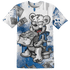 Industrial Blue 4s T Shirt Match Cash Money 3D All-Over Print Splash Paint - NastyJamz