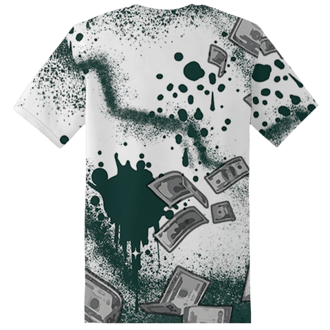 Oxidized-Green-4s-T-Shirt-Match-Cash-Money-3D-Splash-Paint
