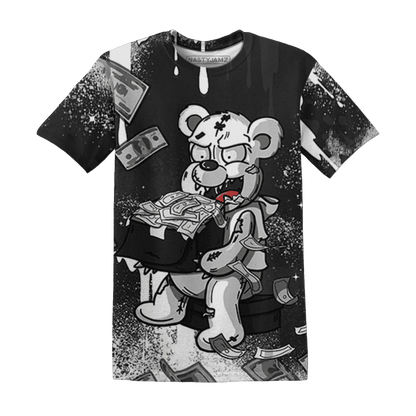 White-Thunder-4s-T-Shirt-Match-Cash-Money-3D-Splash-Paint