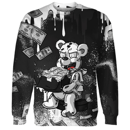 White-Thunder-4s-Sweatshirt-Match-Cash-Money-3D-Splash-Paint