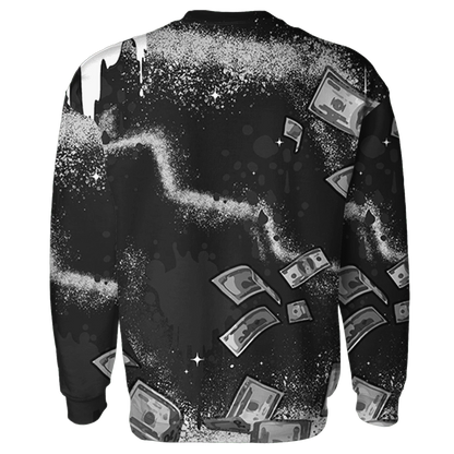 White-Thunder-4s-Sweatshirt-Match-Cash-Money-3D-Splash-Paint