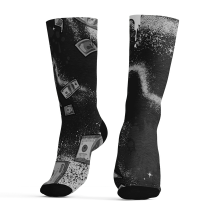 White-Thunder-4s-Socks-Match-Cash-Money-3D-Splash-Paint
