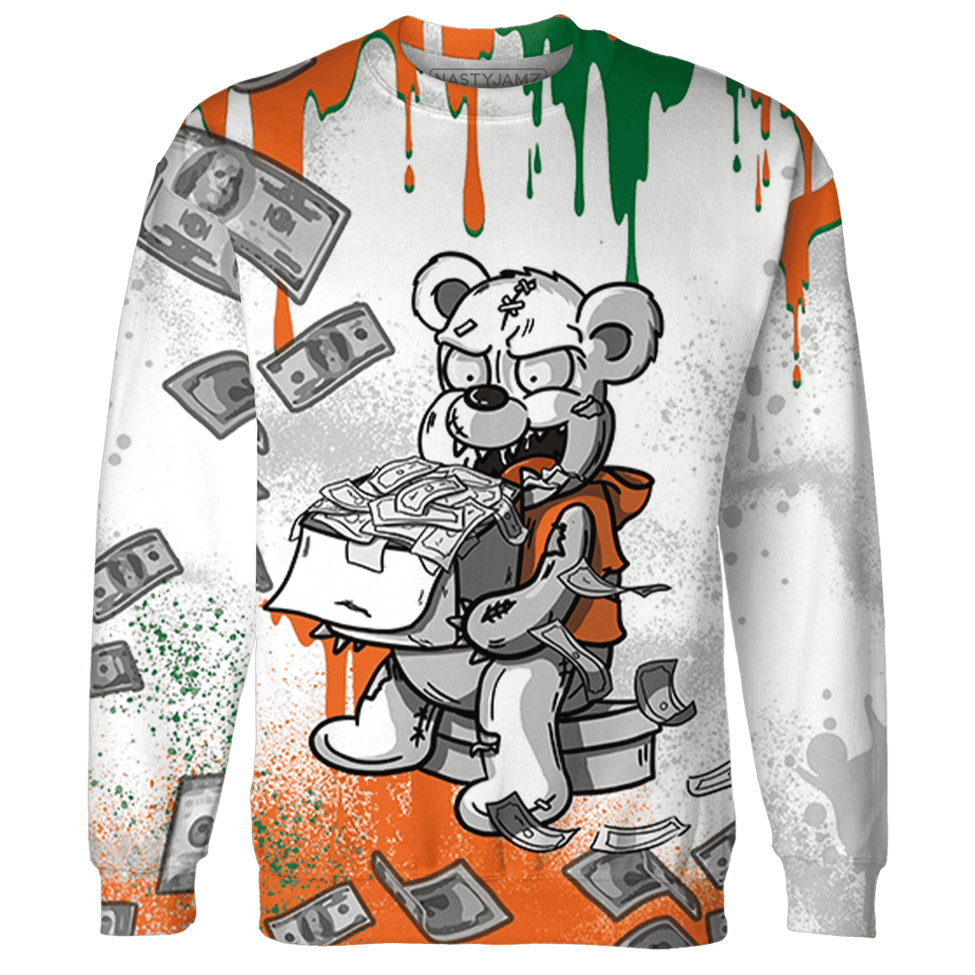MAM Hurricanes 5s Sweatshirt Match Cash Money 3D All-Over Print Splash Paint - NastyJamz