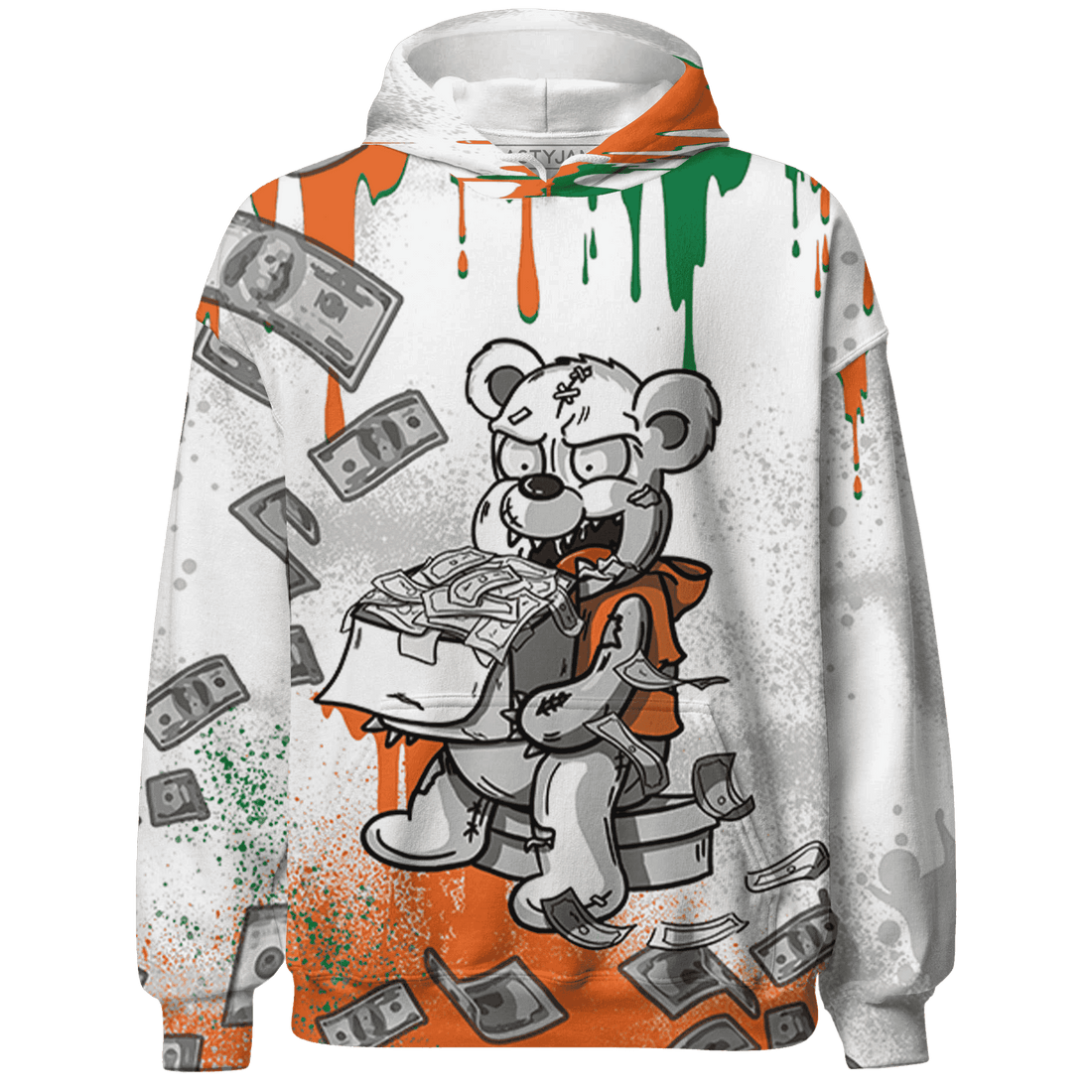 MAM Hurricanes 5s Hoodie Match Cash Money 3D All-Over Print Splash Paint - NastyJamz
