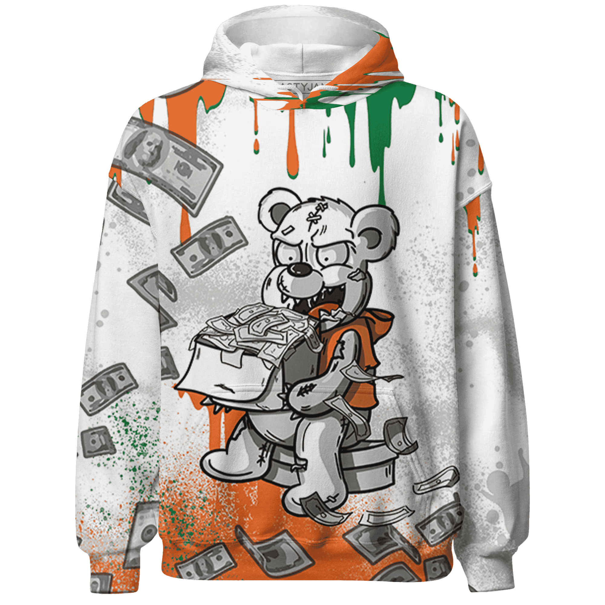 MAM Hurricanes 5s Hoodie Match Cash Money 3D All-Over Print Splash Paint - NastyJamz