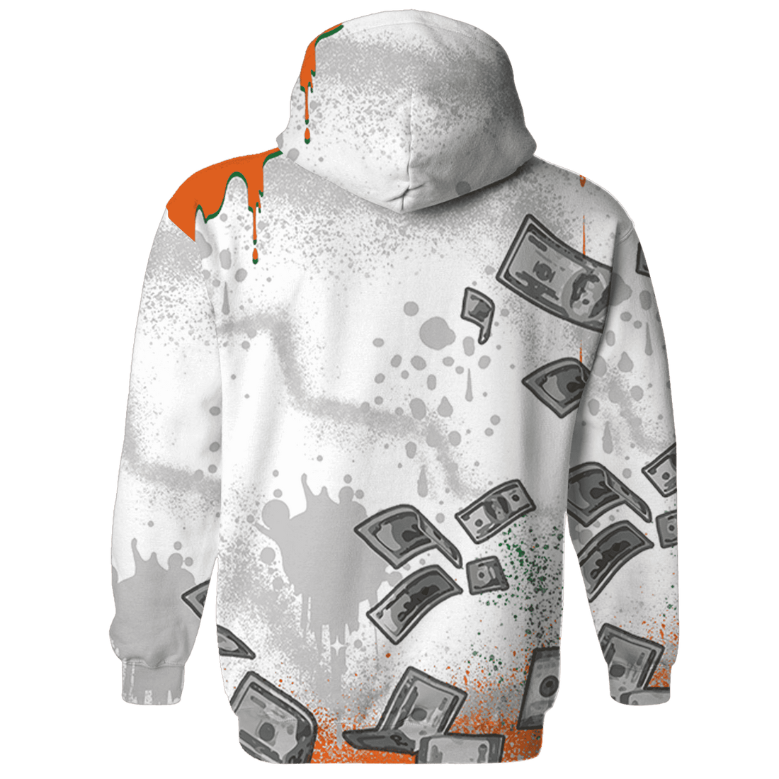 MAM Hurricanes 5s Hoodie Match Cash Money 3D All-Over Print Splash Paint - NastyJamz