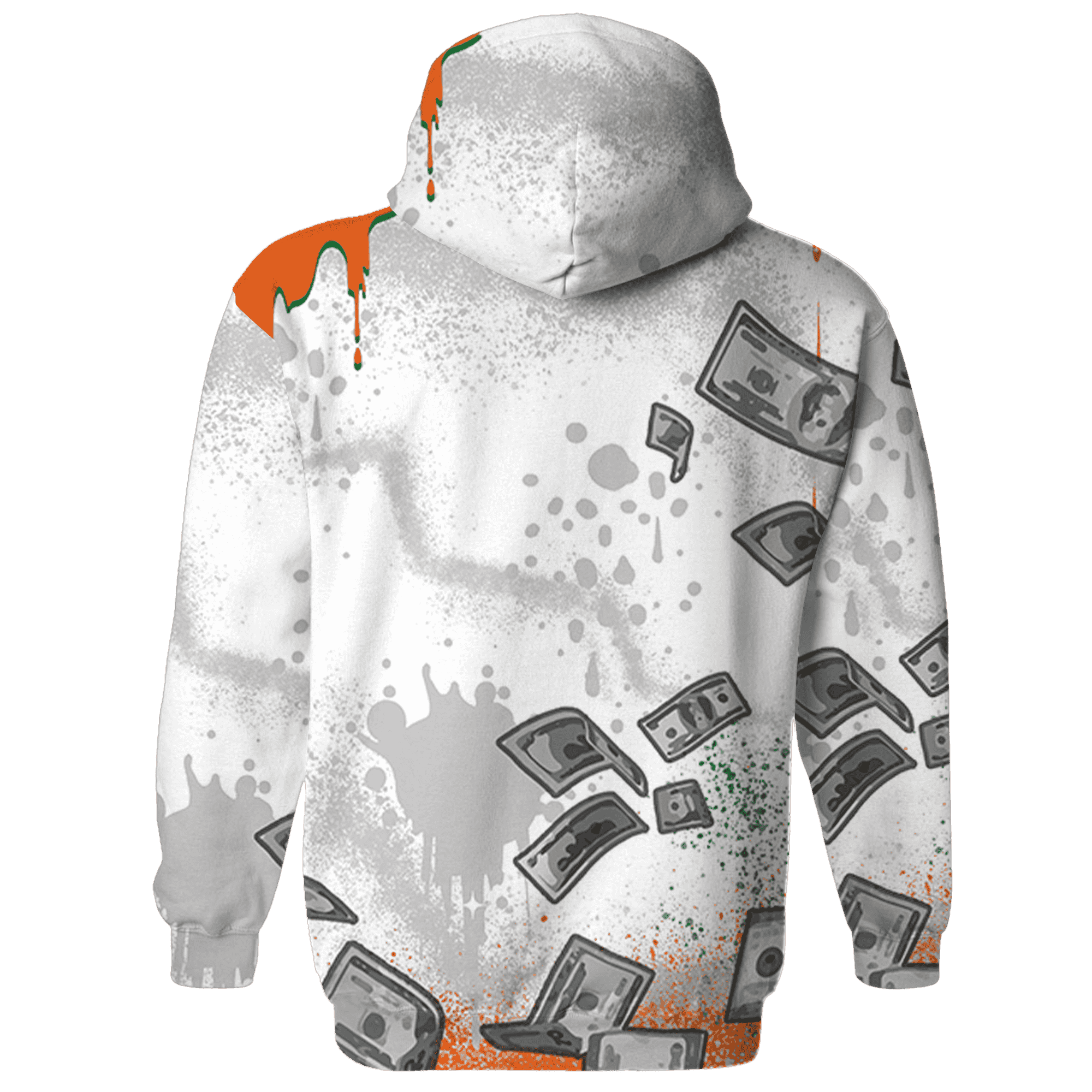 MAM Hurricanes 5s Hoodie Match Cash Money 3D All-Over Print Splash Paint - NastyJamz