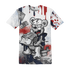 White-Navy-6s-T-Shirt-Match-Cash-Money-3D-Splash-Paint
